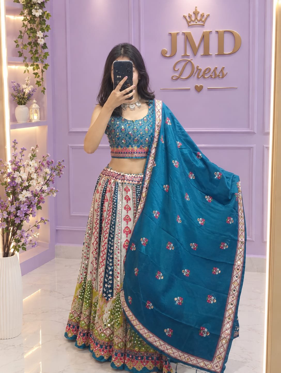 Digital Print Girls Garba Dress Rent